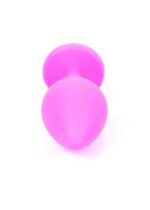 Plug-jewellery pink silicon plug medium- light blue diamond - obrazek 4