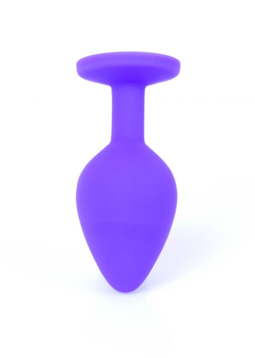 Plug-jewellery purple silicon plug medium- red diamond - obrazek 5