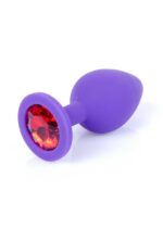Plug-jewellery purple silicon plug medium- red diamond - obrazek 7