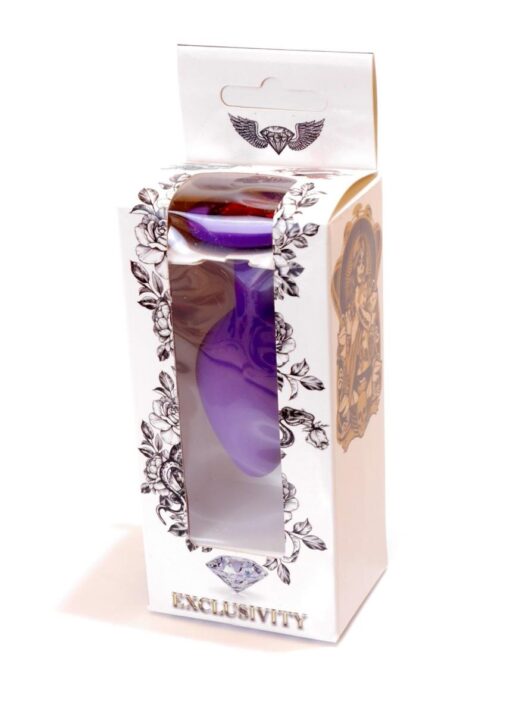 Plug-jewellery purple silicon plug medium- red diamond - obrazek 10