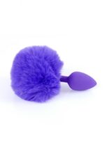 Plug-jewellery silicon plug - bunny tail - purple - obrazek 3
