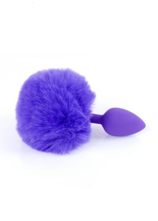 Plug-jewellery silicon plug - bunny tail - purple - obrazek 3
