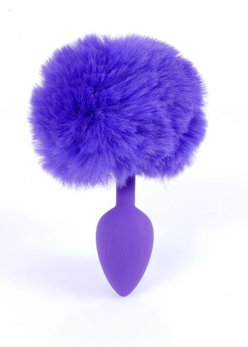Plug-jewellery silicon plug - bunny tail - purple - obrazek 4