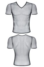 Męski t-shirt z elastycznej siatki w serek xl - obrazek 3