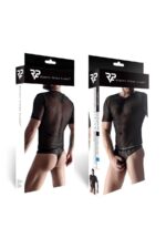 Męski t-shirt z elastycznej siatki w serek xl - obrazek 4