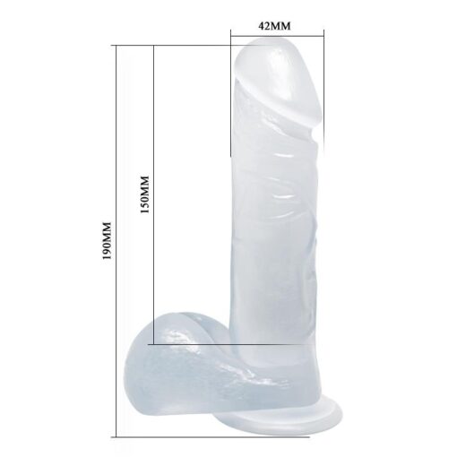 Baile - dong realistic dildo ( clear/pink/purple ) - obrazek 6