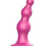 Dildo Plug Beads – metaliczny malinowy róż XL