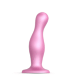 Dildo Plug Curvy – metaliczny cukierkowy róż S korek analny