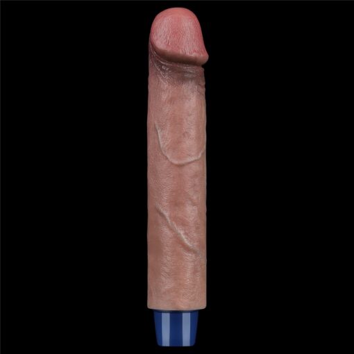 9" real softee rechargeable silicone vibrating dildo - obrazek 3