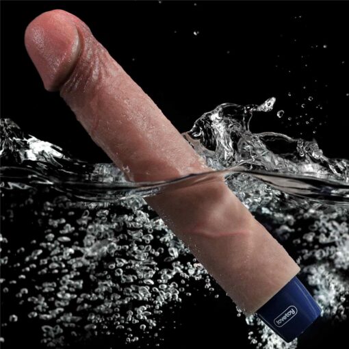 9" real softee rechargeable silicone vibrating dildo - obrazek 8
