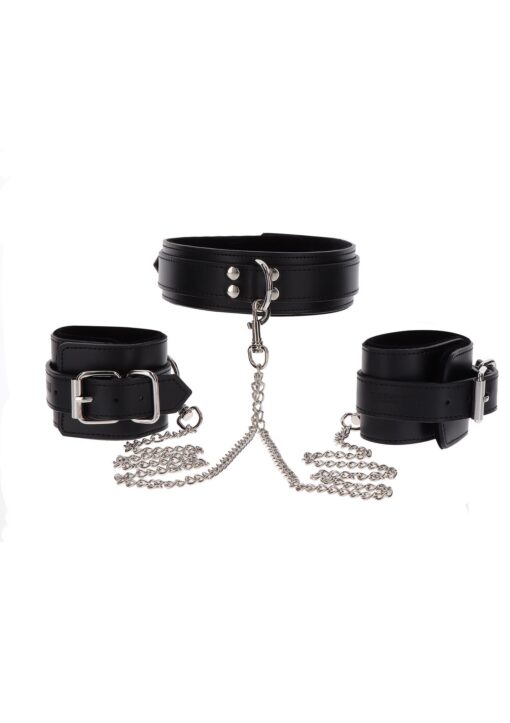 Heavy collar and wrist cuffs black - obrazek 3