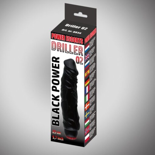 Driller 02 black 25 cm realistic vibrating - obrazek 2