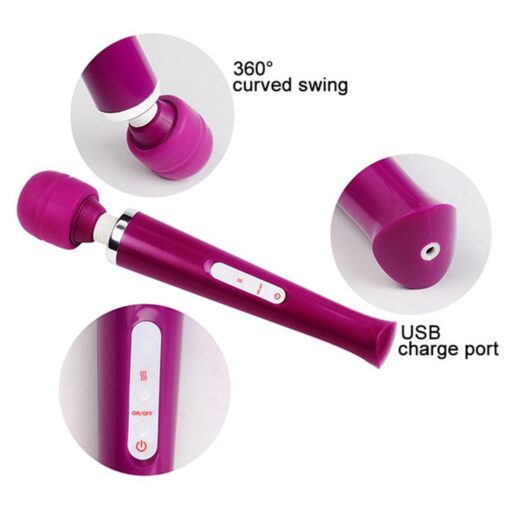Stymulator-magic massager wand usb purple 10 function - obrazek 10
