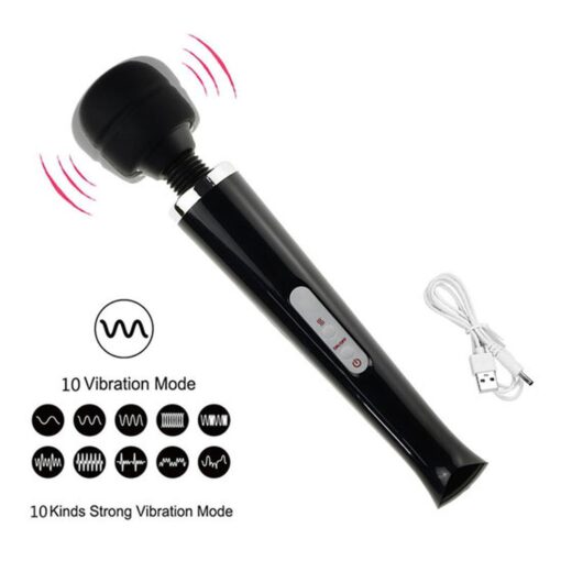 Stymulator-magic massager wand usb purple 10 function - obrazek 11