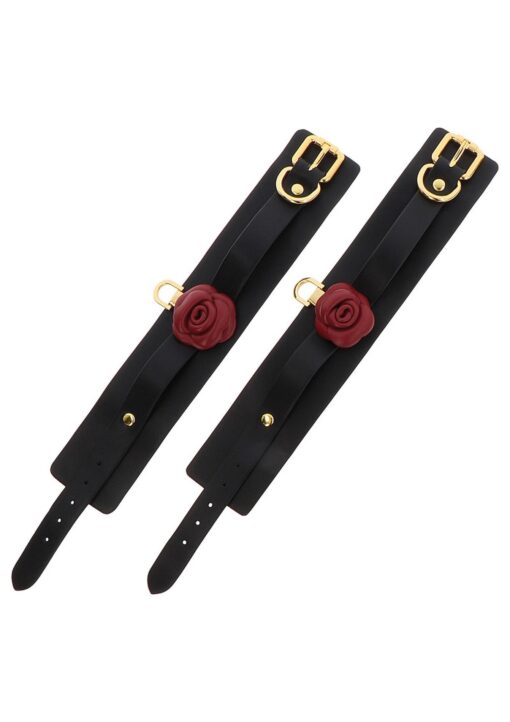Wild roses wrist cuffs black - obrazek 7