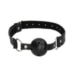 Knebel kulkowy z paskami ze skóry ekologicznej – oddychający