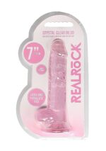 7"" / 18 cm realistic dildo with balls - pink - obrazek 2