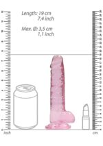 7"" / 18 cm realistic dildo with balls - pink - obrazek 3