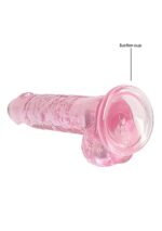 7"" / 18 cm realistic dildo with balls - pink - obrazek 5