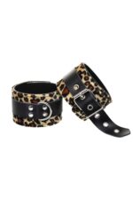 Anonymo handcuffs, pu leather, print, 19.5 cm - obrazek 5