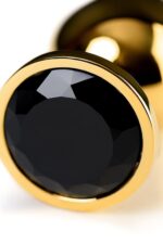 Gold anal plug toyfa metal with pink round-shaped gem - obrazek 7