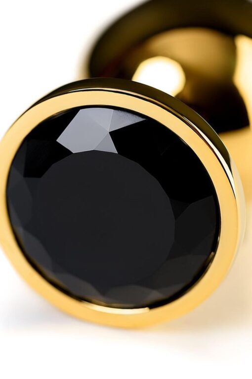 Gold anal plug toyfa metal with pink round-shaped gem - obrazek 7