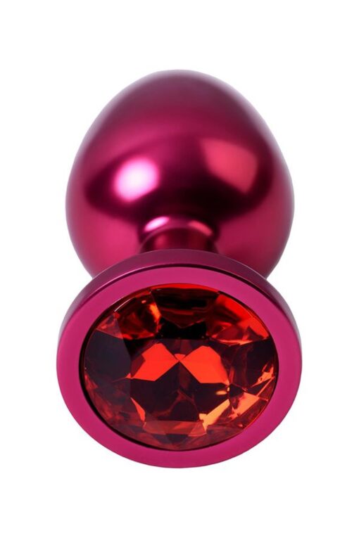 Red anal plug toyfa metal with red gem - obrazek 4
