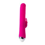 Jos balle, vibrator with clitoral stimulator with moving balls, silicone, pink, 23 cm - obrazek 5