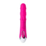 Jos balle, vibrator with clitoral stimulator with moving balls, silicone, pink, 23 cm - obrazek 6