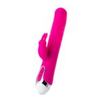 Jos balle, vibrator with clitoral stimulator with moving balls, silicone, pink, 23 cm - obrazek 7