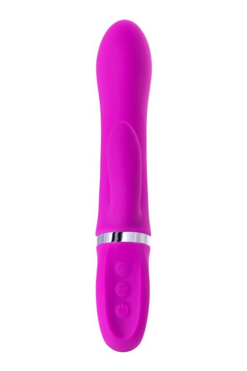 Jos joly, vibrator with clitoral stimulator with wow mode, silicone, fuchsia, 19.6 cm - obrazek 2