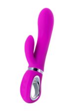 Jos joly, vibrator with clitoral stimulator with wow mode, silicone, fuchsia, 19.6 cm - obrazek 3