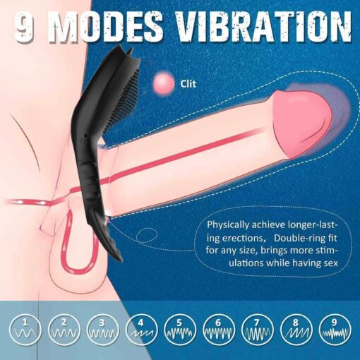 Remote powerful tognue simulate cock ring - obrazek 24