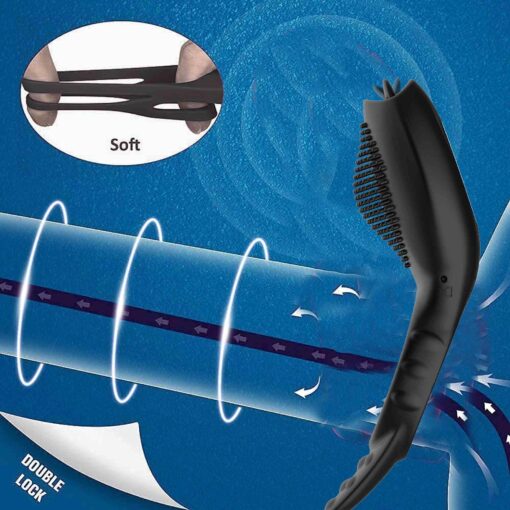 Remote powerful tognue simulate cock ring - obrazek 25