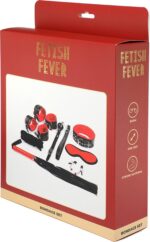 Fetish fever - bondage set - 9 pieces - red/black - obrazek 2