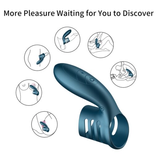 Wibrator-silicone ring blue usb 7 function - obrazek 7