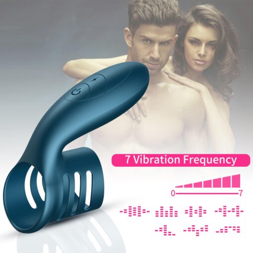 Wibrator-silicone ring blue usb 7 function - obrazek 8