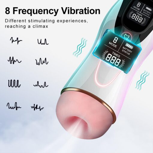 Masturbator-vibration 8 vibration modes + interactive function - obrazek 4
