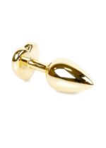 Plug-jewellery gold  heart plug- red - obrazek 2