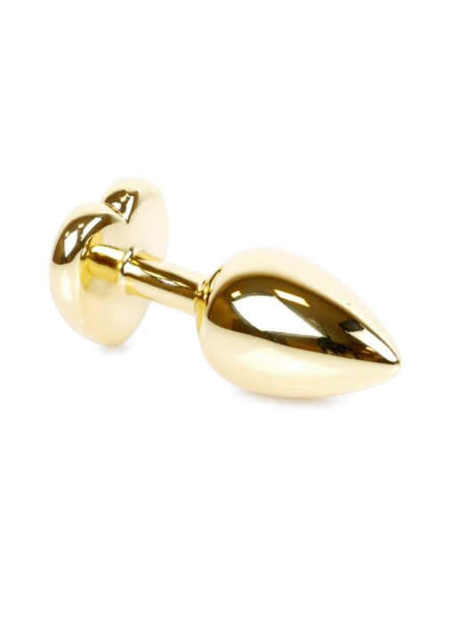 Plug-jewellery gold  heart plug- red - obrazek 2