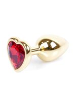 Plug-jewellery gold  heart plug- red - obrazek 6