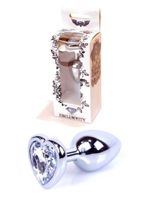 Plug-jewellery silver  heart plug- clear - obrazek 8