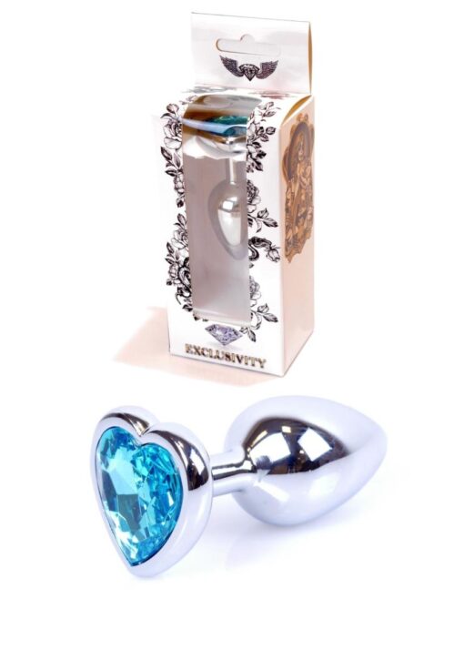 Plug-jewellery silver  heart plug- light blue - obrazek 8