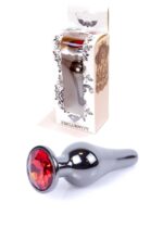 Plug-jewellery dark silver butt plug- red - obrazek 9