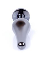 Plug-jewellery dark silver butt plug- red - obrazek 4