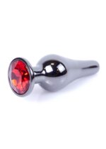 Plug-jewellery dark silver butt plug- red - obrazek 7