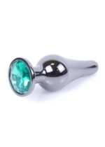 Plug-jewellery dark silver butt plug- green - obrazek 7