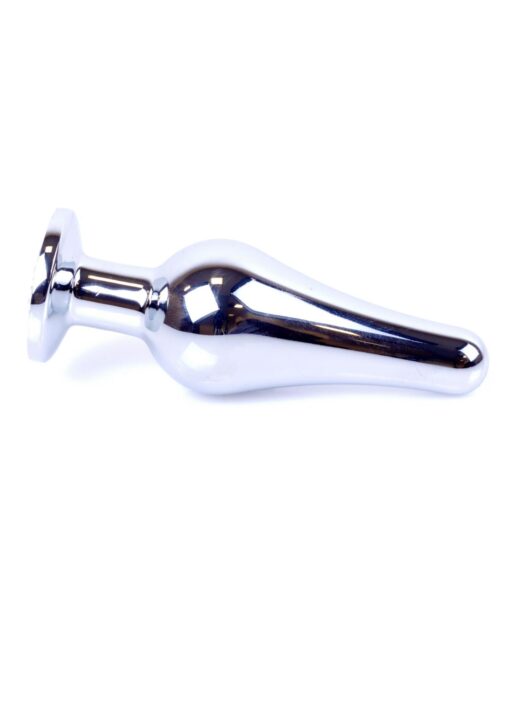 Plug-jewellery silver butt plug- clear - obrazek 3