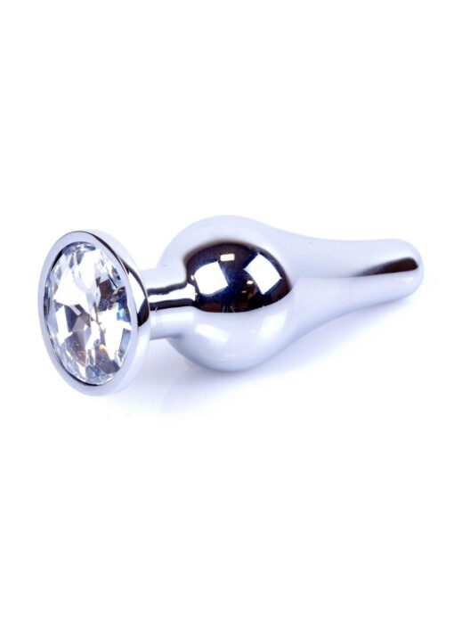 Plug-jewellery silver butt plug- clear - obrazek 7