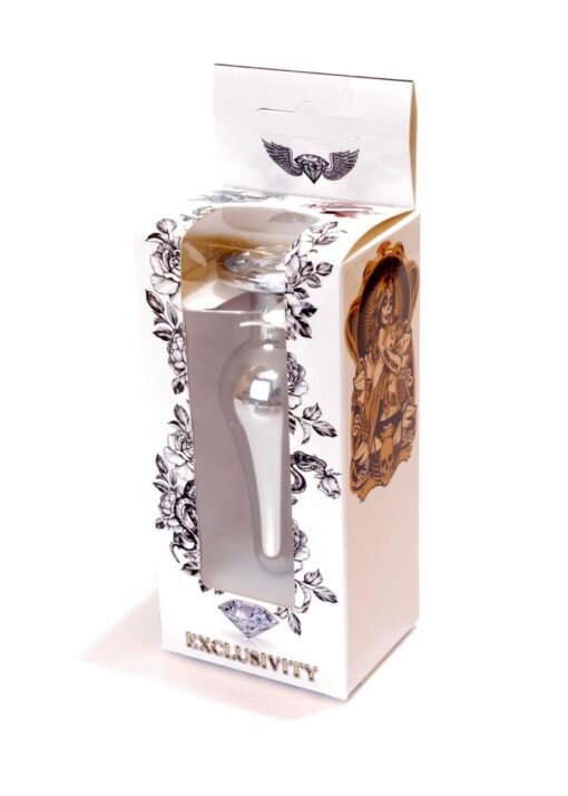 Plug-jewellery silver butt plug- clear - obrazek 10